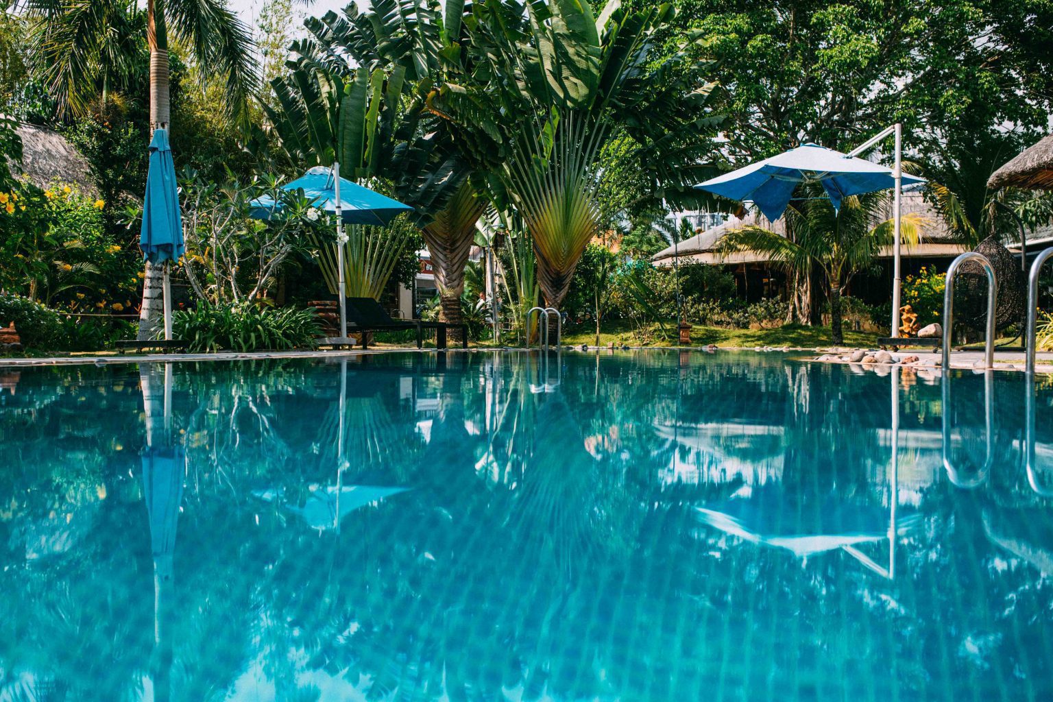 Hồ bơi xanh giữa khu vườn nhiệt đới tại Cottage Village